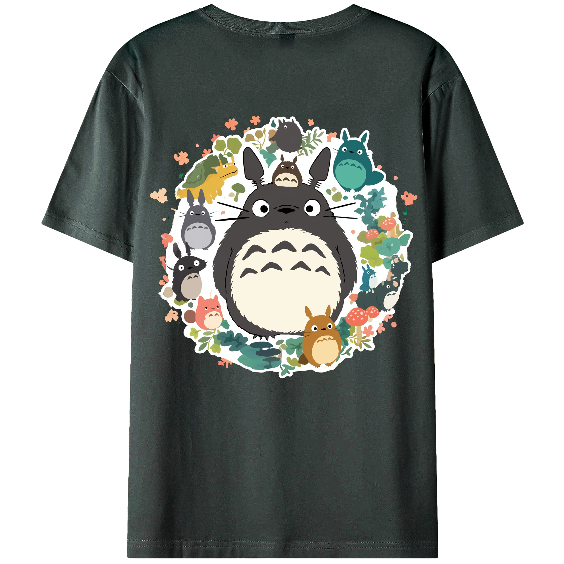 （画像用） となりのトトロ 草壁メイ 草壁サツキ My Neighbor Totoro Satsuki Kusakabe Mei Kusakabe 綿100％ メンズ半袖Tシャツ（バックプリント） 通気性